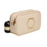 Alice Wheeler London "Pimlico Honeycomb" Cross Body Bag - Cream