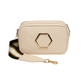 Alice Wheeler London "Pimlico Honeycomb" Cross Body Bag - Cream