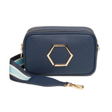 Alice Wheeler London "Pimlico Honeycomb" Cross Body Bag - Navy
