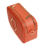 Alice Wheeler London "Pimlico Honeycomb" Cross Body Bag - Orange