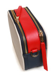 Alice Wheeler London "Pimlico Honeycomb" Tricolour Cross Body Bag - Cream