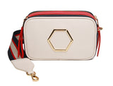 Alice Wheeler London "Pimlico Honeycomb" Tricolour Cross Body Bag - Cream