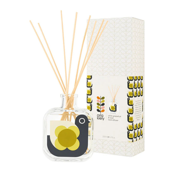 Orla Kiely White Grapefruit & Basil Scented Reed Diffuser - Hen Shaped (200ml)
