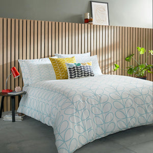 Orla Kiely Duvet Cover and Pillowcases - Linear Stem Neptune Blue