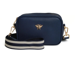 Alice Wheeler London "Mini Mayfair" Cross Body Bag - Navy
