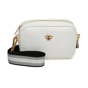 Alice Wheeler London "Mini Mayfair" Cross Body Bag - White