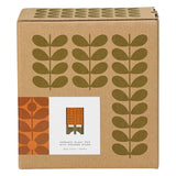 Orla Kiely Ceramic Plant Pot with Wooden Stand (Medium) - 60s Stem Poppy