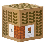 Orla Kiely Ceramic Plant Pot with Wooden Stand (Medium) - 60s Stem Poppy