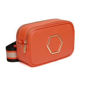 Alice Wheeler London "Pimlico Honeycomb" Cross Body Bag - Orange
