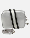 Alice Wheeler London "Soho" Double Zipped Cross Body Bag - Silver