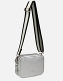 Alice Wheeler London "Soho" Double Zipped Cross Body Bag - Silver