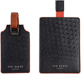 Ted Baker Faux Leather Travel Set (Passport Holder & Luggage Tag) - Black T Design
