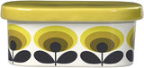 Orla Kiely 70’s Oval Flower Yellow Ceramic Butter Dish with Lid