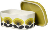 Orla Kiely 70’s Oval Flower Yellow Ceramic Butter Dish with Lid