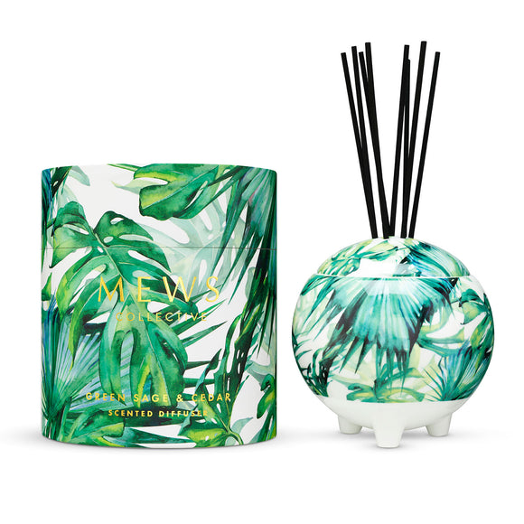Mews Collective Green Sage & Cedar Large Reed Diffuser (350ml)