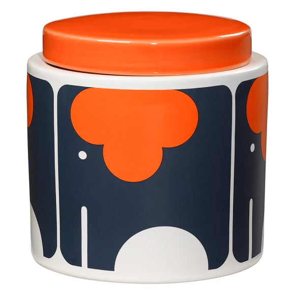 Orla Kiely Ceramic Storage Jar with Lid (1 Litre) - Ela Elephant