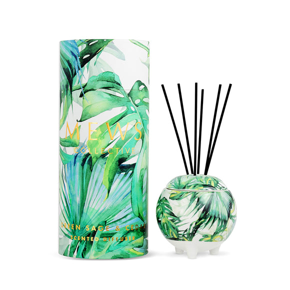 Mews Collective Green Sage & Cedar Small Reed Diffuser (100ml)