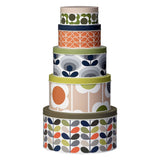 Orla Kiely Set of 5 Nesting Cake Tins - Assorted Stem