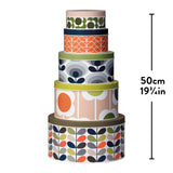 Orla Kiely Set of 5 Nesting Cake Tins - Assorted Stem (Minor Damage)