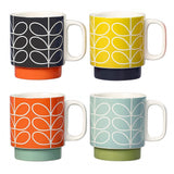 Orla Kiely Linear Stem Stacking Mugs - Set of 4