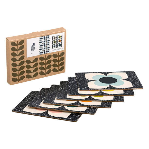 Orla Kiely Scribble Square Flower Placemats - Set of 6