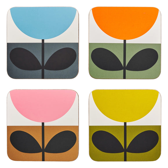 Orla Kiely Sunflower Multi Coasters - Set of 4