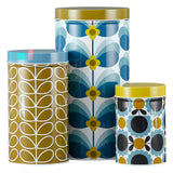 Orla Kiely Set of 3 Storage Tins/Canisters - Assorted (Butterfly Stem, Linear Stem, Scallop Flower)