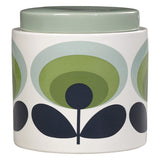 Orla Kiely Ceramic Storage Jar with Lid (1 Litre) - 70s Oval Flower Green