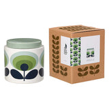 Orla Kiely Ceramic Storage Jar with Lid (1 Litre) - 70s Oval Flower Green