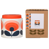 Orla Kiely Ceramic Storage Jar with Lid (1 Litre) - 70s Oval Flower Orange