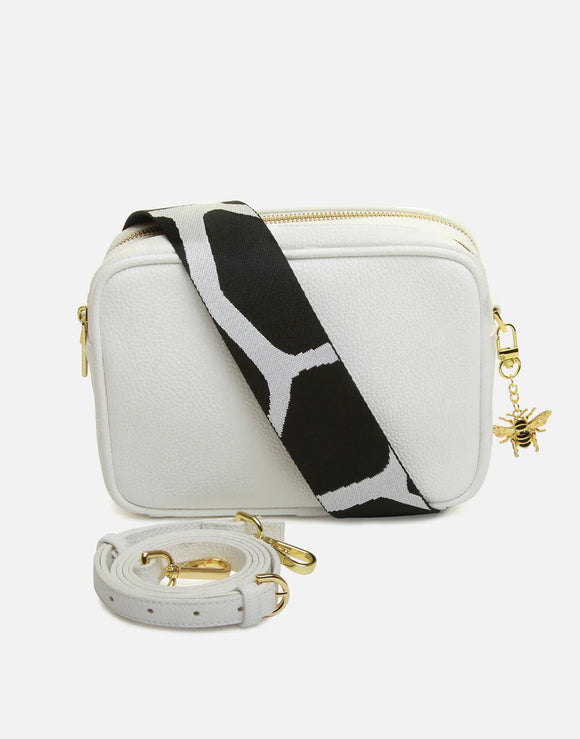 Alice Wheeler London Soho White Dual Compartment Camera Cross Body Bag