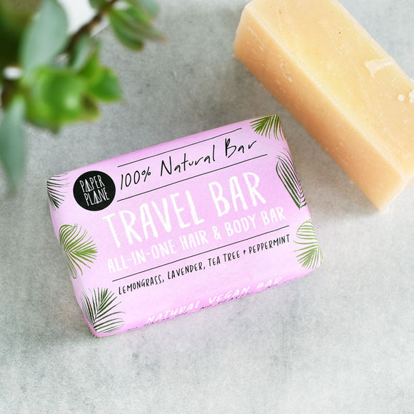 Paper Plane Travel Soap Bar 100% Natural Vegan All-In-One