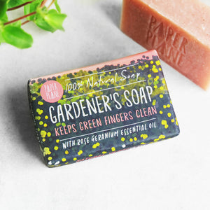 Paper Plane Rose Geranium Gardener's Soap 100% Natural Vegan